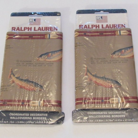 Ralph Lauren Wall Covering Decorative Borders Fish Flounder New Old Stock Sealed - Picture 1 of 3